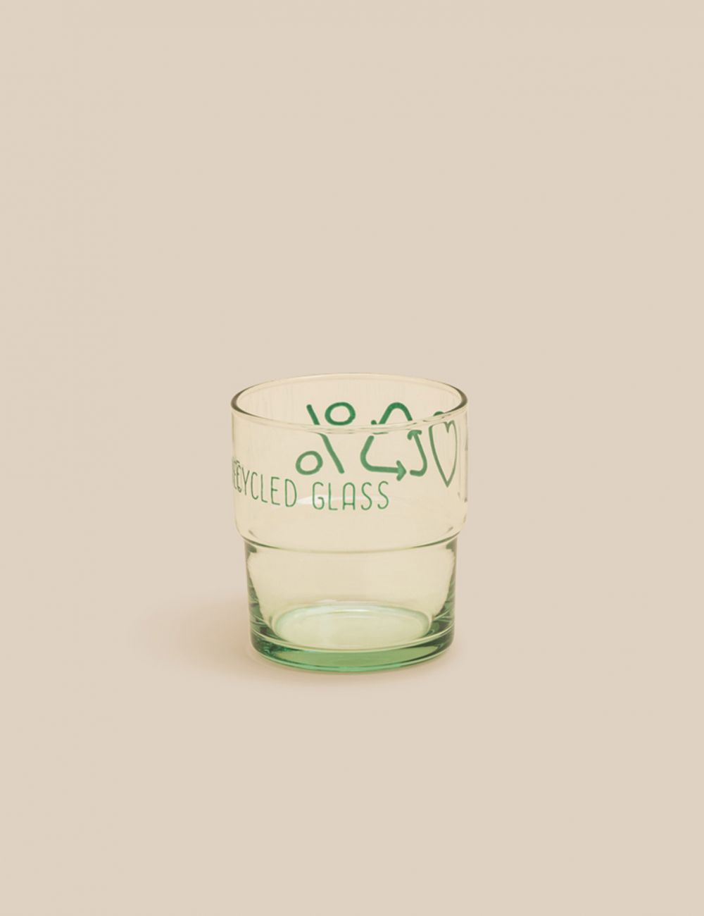 כוס זכוכית בחיתוך מיחזור נפח 300 מ”ל
