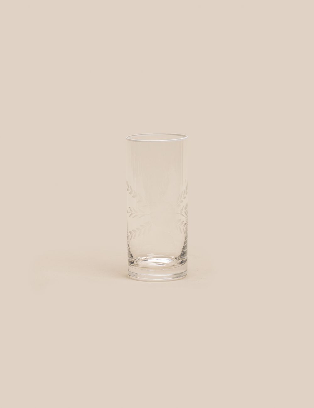 כוס שתיה גבוהה חריטה רים לבן 390 מל