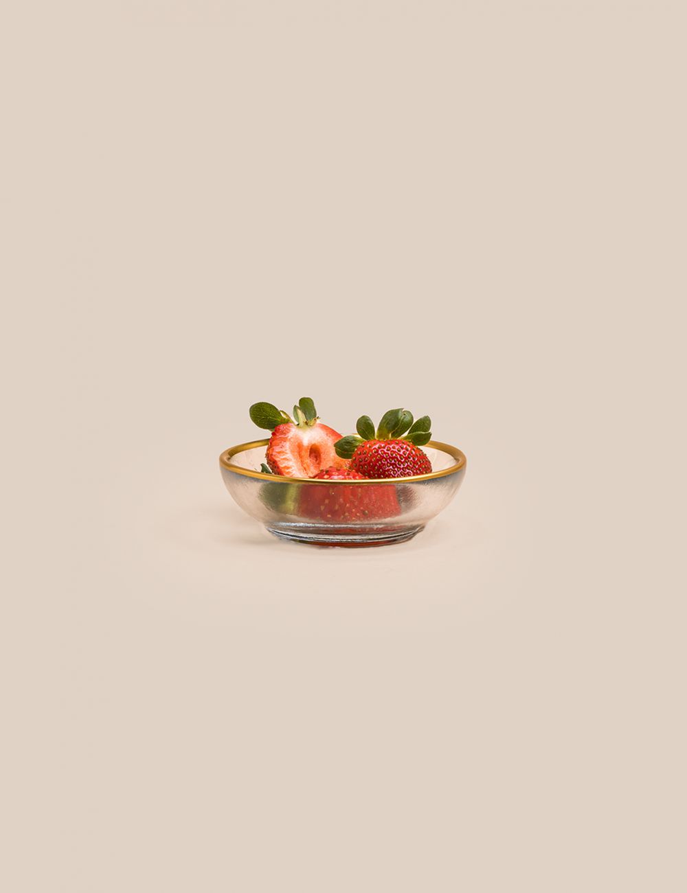 10CM קערית זכוכית עם פס זהב