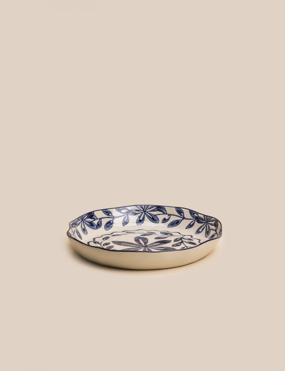 קערה פרחים כחולים 31X5CM