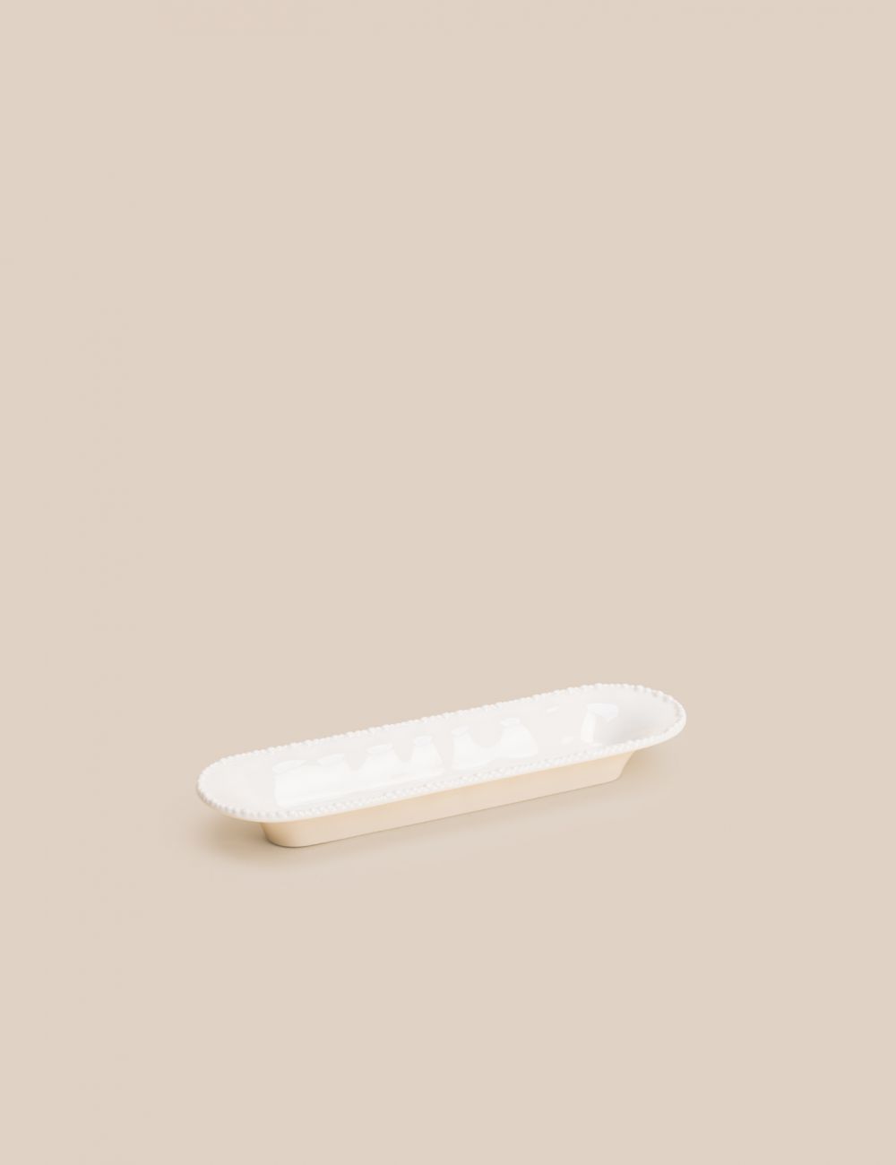 צלחת הגשה אובלית חרוזים 25.3X7.2X2.9CM