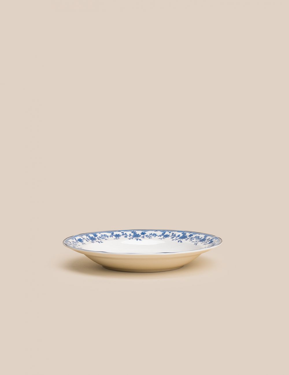 צלחת פסטה פרחים כחולים וינטג 22.2CM