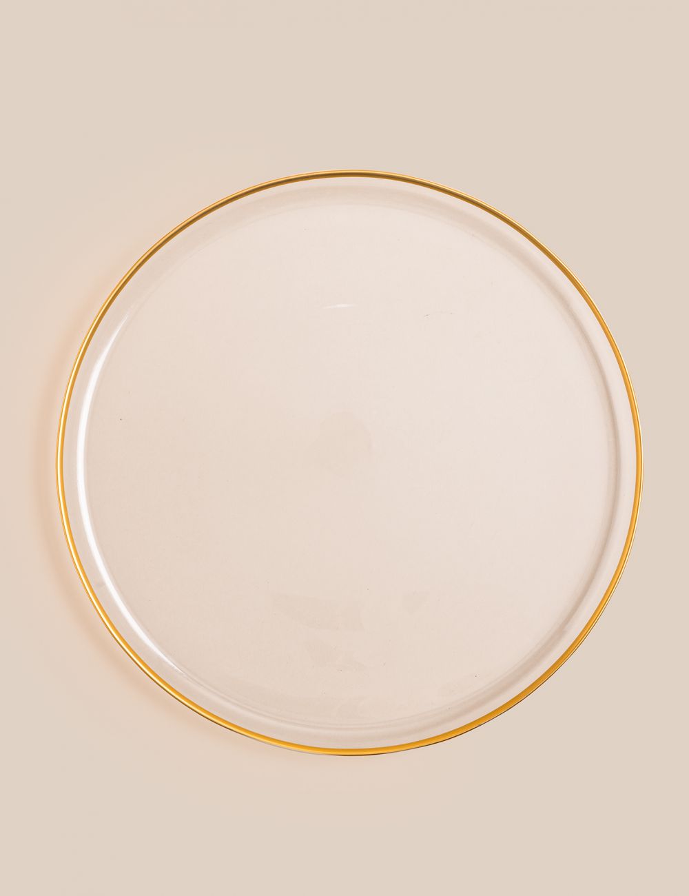 33CM צלחת הגשה זכוכית עם פס זהב